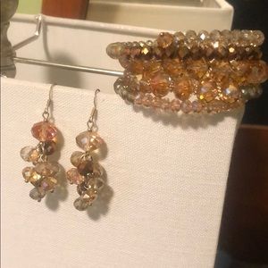 Crystal Bracelet & Earrings Set